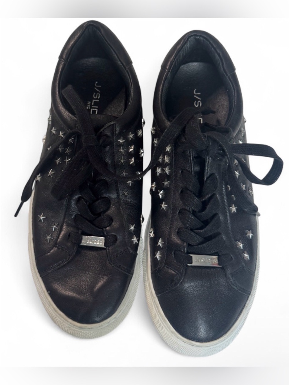J/SLIDES Leather Star-Studded Sneakers